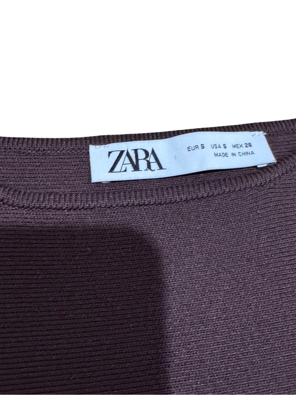 Zara Belted Knit Flare Mini Dress Brown Black Colorblock Size Small - Picture 4 of 9